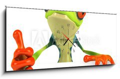 Obraz s hodinami   Grenouille avec un panneau, 120 x 50 cm