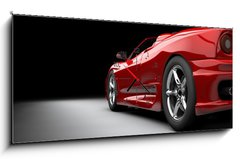 Obraz s hodinami 1D panorama - 120 x 50 cm F_AB15826113 - Red car