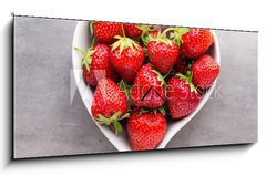 Obraz s hodinami 1D panorama - 120 x 50 cm F_AB163070845 - Strawberry. - Jahoda.