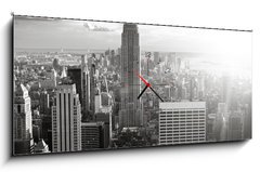 Obraz s hodinami 1D panorama - 120 x 50 cm F_AB16364869 - New York skyline