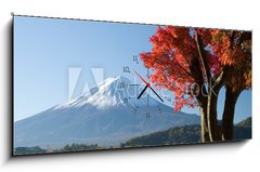 Obraz s hodinami 1D panorama - 120 x 50 cm F_AB1676055 - mount fuji in fall vii