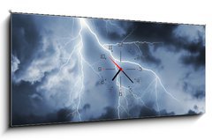 Obraz s hodinami   Lightning, 120 x 50 cm