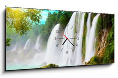 Obraz s hodinami 1D panorama - 120 x 50 cm F_AB16847906 - Detian waterfall