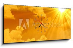Obraz s hodinami 1D panorama - 120 x 50 cm F_AB16981044 - Warme Sonnenstrahlen - Teplé sluneční paprsky