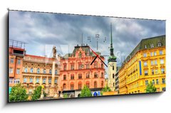 Obraz s hodinami   Freedom Square, the main square of Brno in Czech Republic, 120 x 50 cm