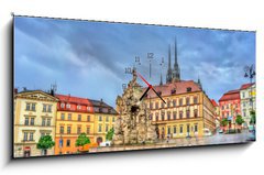 Obraz s hodinami 1D panorama - 120 x 50 cm F_AB171778400 - Parnas Fountain on Zerny trh square in the old town of Brno, Czech Republic - Kašna Parnas na náměstí Žerný trh ve starém městě Brně, Česká republika