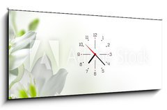 Obraz s hodinami   flowers, 120 x 50 cm