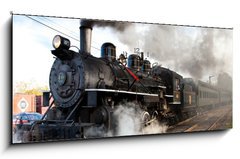 Obraz s hodinami 1D panorama - 120 x 50 cm F_AB17917100 - Essex Steam Train