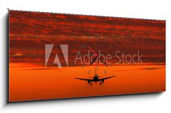 Obraz s hodinami 1D panorama - 120 x 50 cm F_AB180678 - landebahn