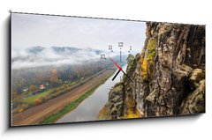 Obraz s hodinami 1D panorama - 120 x 50 cm F_AB181301221 - View over Elbe river