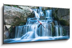 Obraz s hodinami   Oriental waterfall landscape, 120 x 50 cm