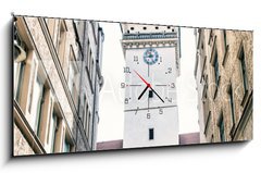 Obraz s hodinami 1D - 120 x 50 cm F_AB183153553 - Old town hall in Brno, Czech republic, blue filter - Star radnice v Brn, esk republika, modr filtr