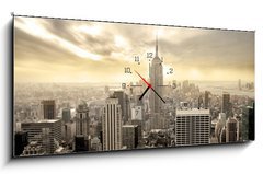 Obraz s hodinami 1D panorama - 120 x 50 cm F_AB18341458 - manhattan