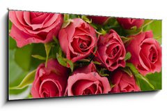 Obraz s hodinami 1D panorama - 120 x 50 cm F_AB18403490 - Bunch of roses - Banda růží