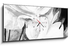 Obraz s hodinami 1D panorama - 120 x 50 cm F_AB197308949 - lbild: Weie Rosen