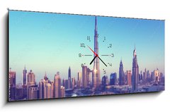 Obraz s hodinami 1D panorama - 120 x 50 cm F_AB204287935 - Dubai skyline, United Arab Emirates
