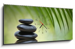 Obraz s hodinami 1D panorama - 120 x 50 cm F_AB20832256 - Zen stones - Zenové kameny