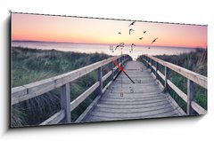 Obraz s hodinami 1D panorama - 120 x 50 cm F_AB209320848 - romantisches Strandpanorama - romantick ple panorama
