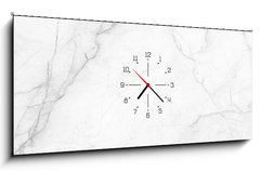 Obraz s hodinami 1D panorama - 120 x 50 cm F_AB210626304 - panoramic white background from marble stone texture for design