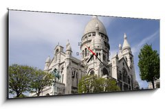 Obraz s hodinami 1D panorama - 120 x 50 cm F_AB21560448 - Sacr Coeur