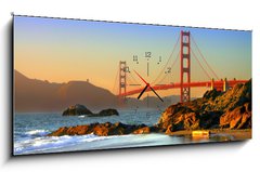 Obraz s hodinami 1D panorama - 120 x 50 cm F_AB2165133 - baker beach, san francisco - Pláž Baker, San Francisco