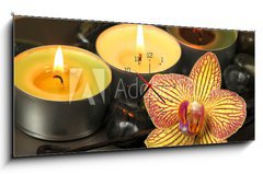 Obraz s hodinami   Vanilla and apple aromatherapy, 120 x 50 cm