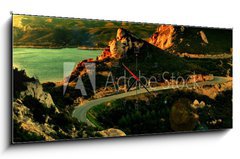 Obraz s hodinami 1D panorama - 120 x 50 cm F_AB2197146 - sur les crčtes