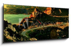 Obraz s hodinami 1D panorama - 120 x 50 cm F_AB2197146 - sur les crtes