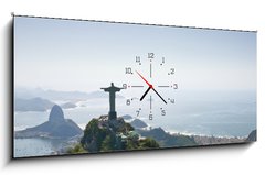 Obraz s hodinami 1D panorama - 120 x 50 cm F_AB22031376 - Dramatic Aerial view of Rio De Janeiro