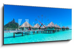 Obraz s hodinami 1D panorama - 120 x 50 cm F_AB221044821 - Bora Bora