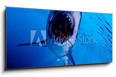 Obraz s hodinami 1D panorama - 120 x 50 cm F_AB222972216 - 3d rendered illustration of a great white shark