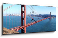 Obraz s hodinami 1D panorama - 120 x 50 cm F_AB22498511 - San Francisco - Golden Gate Bridge