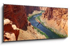 Obraz s hodinami 1D panorama - 120 x 50 cm F_AB22502717 - Classic nature of America -  Colorado river close to Glen canyon