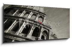 Obraz s hodinami 1D panorama - 120 x 50 cm F_AB2255163 - colosseum duo