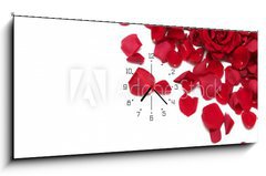 Obraz s hodinami 1D panorama - 120 x 50 cm F_AB2282012 - red roses - červené růže