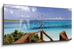 Obraz s hodinami 1D panorama - 120 x 50 cm F_AB23302692 - Playa