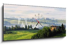 Obraz s hodinami 1D - 120 x 50 cm F_AB23337354 - Toskana Huegel  - Tuscany hills 07