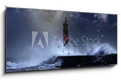 Obraz s hodinami   Unlit beacon, 120 x 50 cm