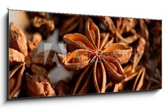 Obraz s hodinami   Badiane / Anis toil, 120 x 50 cm