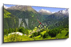 Obraz s hodinami   S lden  tztal  sterreich, 120 x 50 cm