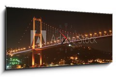 Obraz s hodinami 1D panorama - 120 x 50 cm F_AB24111958 - Bosphorus Bridge