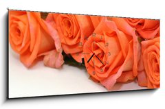 Obraz s hodinami   Rosen, 120 x 50 cm