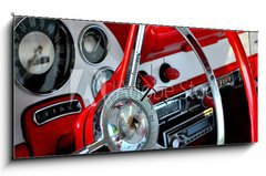 Obraz s hodinami 1D panorama - 120 x 50 cm F_AB24202666 - classic car