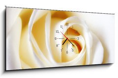 Obraz s hodinami   A close up photo of a white rose, 120 x 50 cm