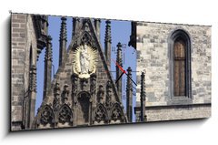 Obraz s hodinami 1D panorama - 120 x 50 cm F_AB24807946 - teynkirche in prag - teynkirche na prahu