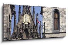 Obraz s hodinami   teynkirche in prag, 120 x 50 cm