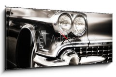 Obraz s hodinami 1D panorama - 120 x 50 cm F_AB24978437 - American Classic Caddilac Automobile Car. - Americký klasický automobil Caddilac.