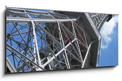 Obraz s hodinami 1D panorama - 120 x 50 cm F_AB25056737 - Petrin tower - Petřínská věž