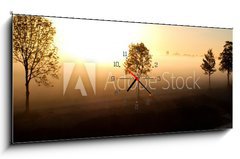 Obraz s hodinami 1D panorama - 120 x 50 cm F_AB25089569 - Sonnenaufgang