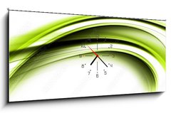 Obraz s hodinami 1D panorama - 120 x 50 cm F_AB251248336 - Abstract eco wave panorama background design illustration - Abstraktní ekologické vlny panorama pozadí návrhu ilustrace